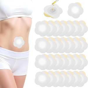 Disposable Castor Oil Belly Button Patches, Made Of Breathable Non-Woven Fabric, Unisex (Oil-Free)