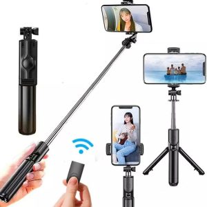 Bluetooth Selfie Stick with Tripod & Bluetooth Remote Multi-Functional Extendable