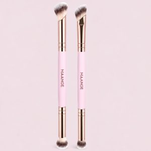 Maange 2 pcs Eyeshadow Brush, Contour Brush, Powder Brush, Concealer Brush